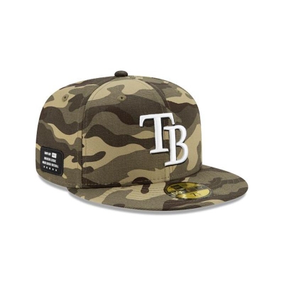 Green Tampa Bay Rays Hat - New Era MLB Armed Forces Weekend 59FIFTY Fitted Caps USA0164937